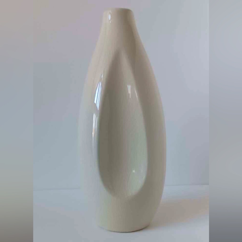 Mid-Century Modern Style Ivory Ceramic Vase